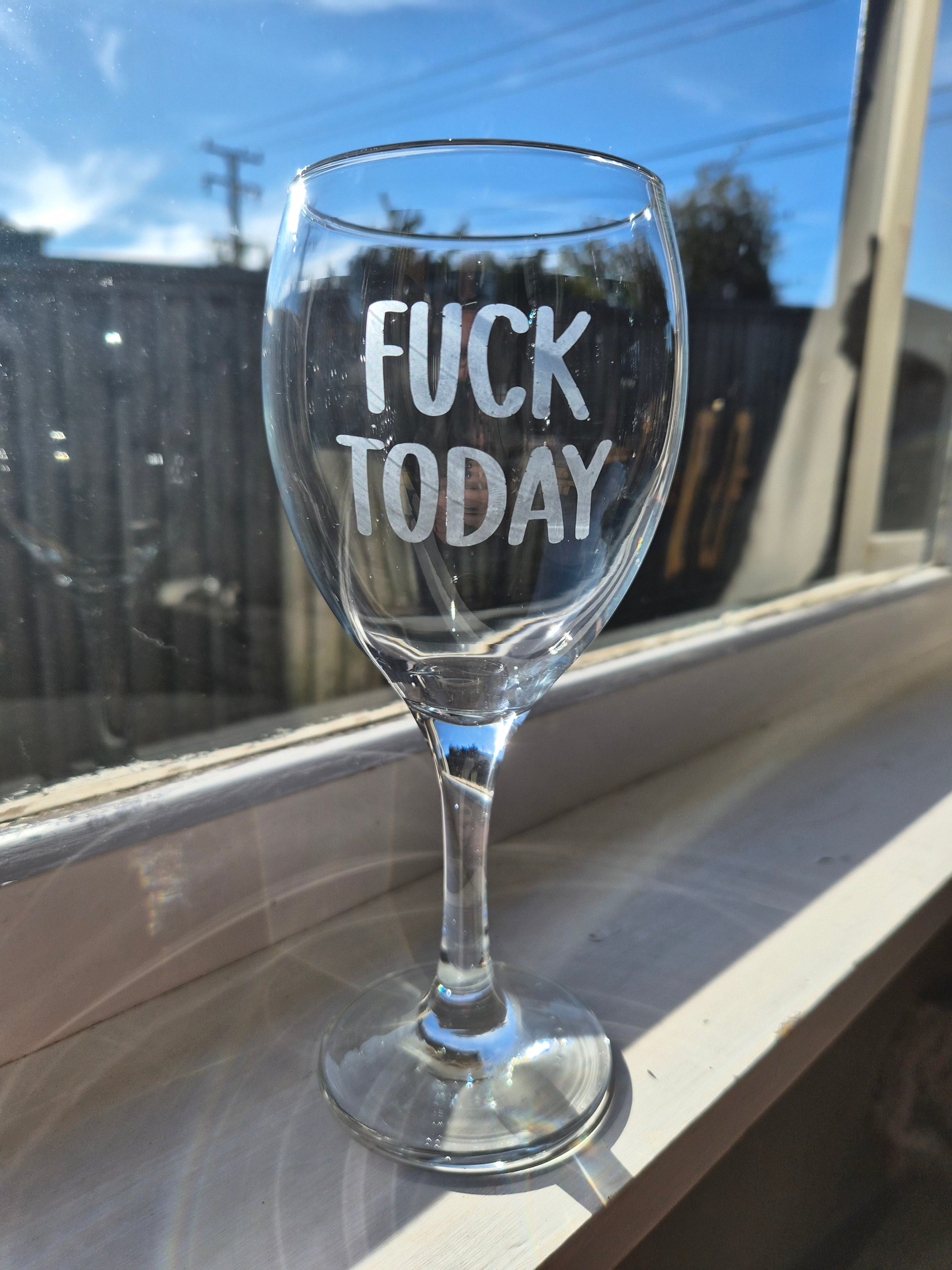 Etched Wine Glasses
