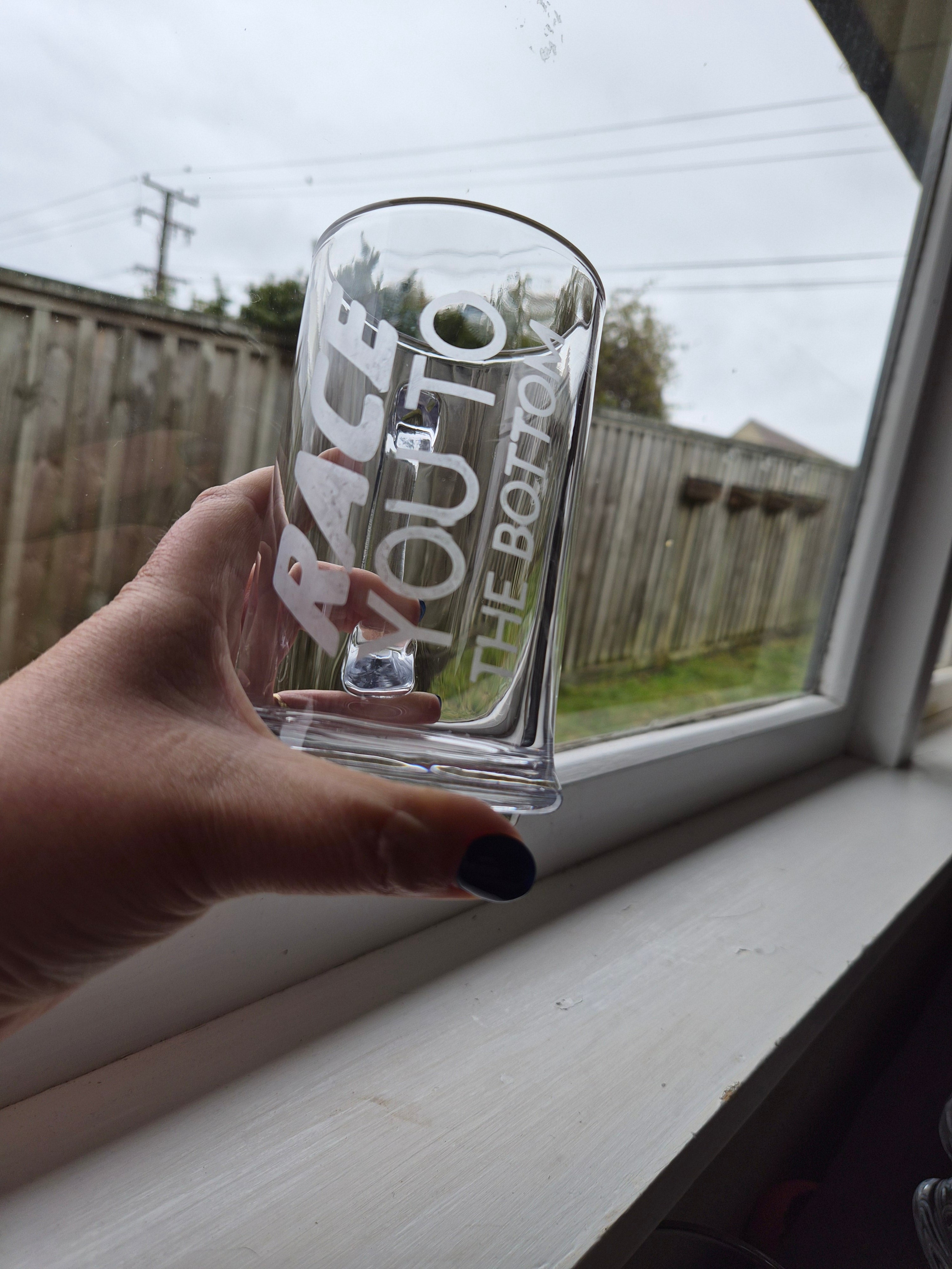 Etched Beer Glass