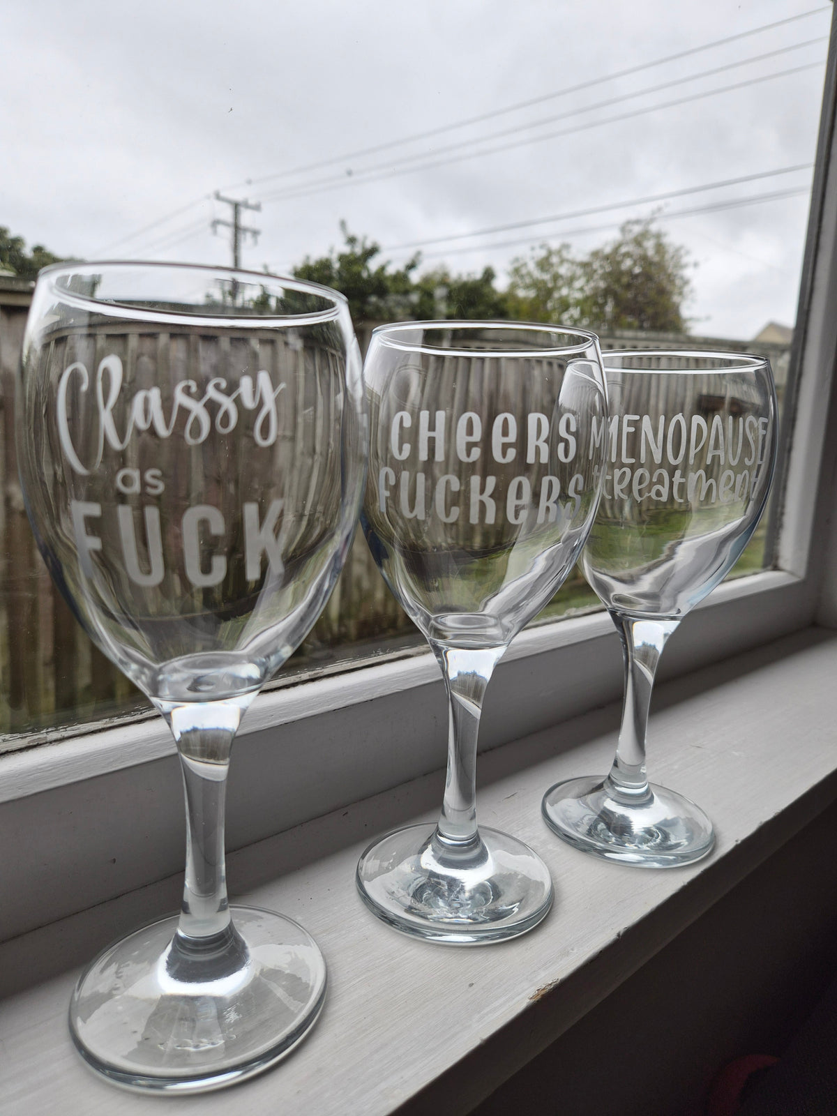 Etched Wine Glasses